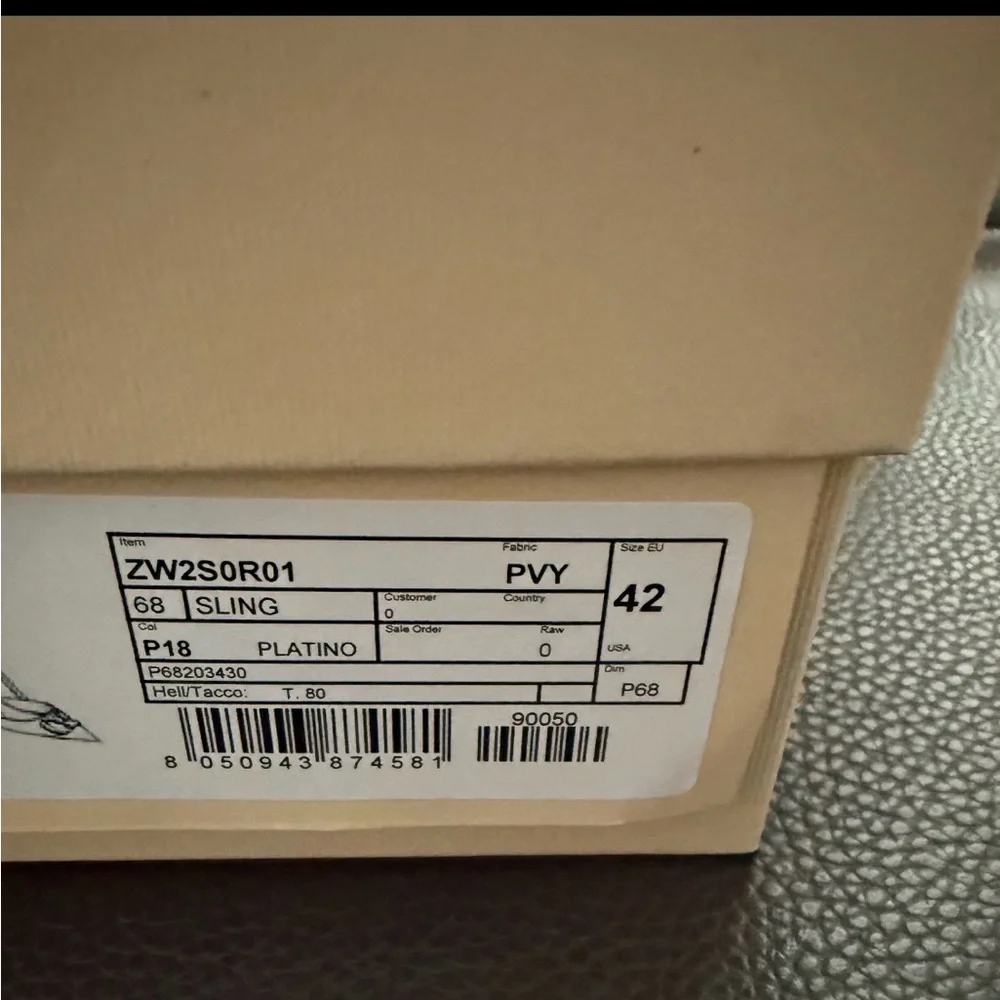 Valentino Garavani Metallic Gold Crystal V-Buckle Slingback Pumps - Picture 3 of 3